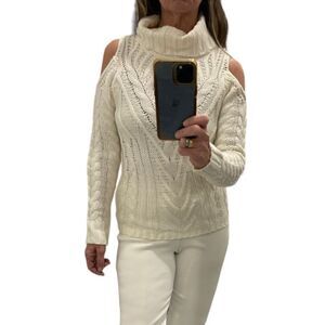 NEW American Rag Turtleneck Cold Shoulder Cream Sweater.Size S